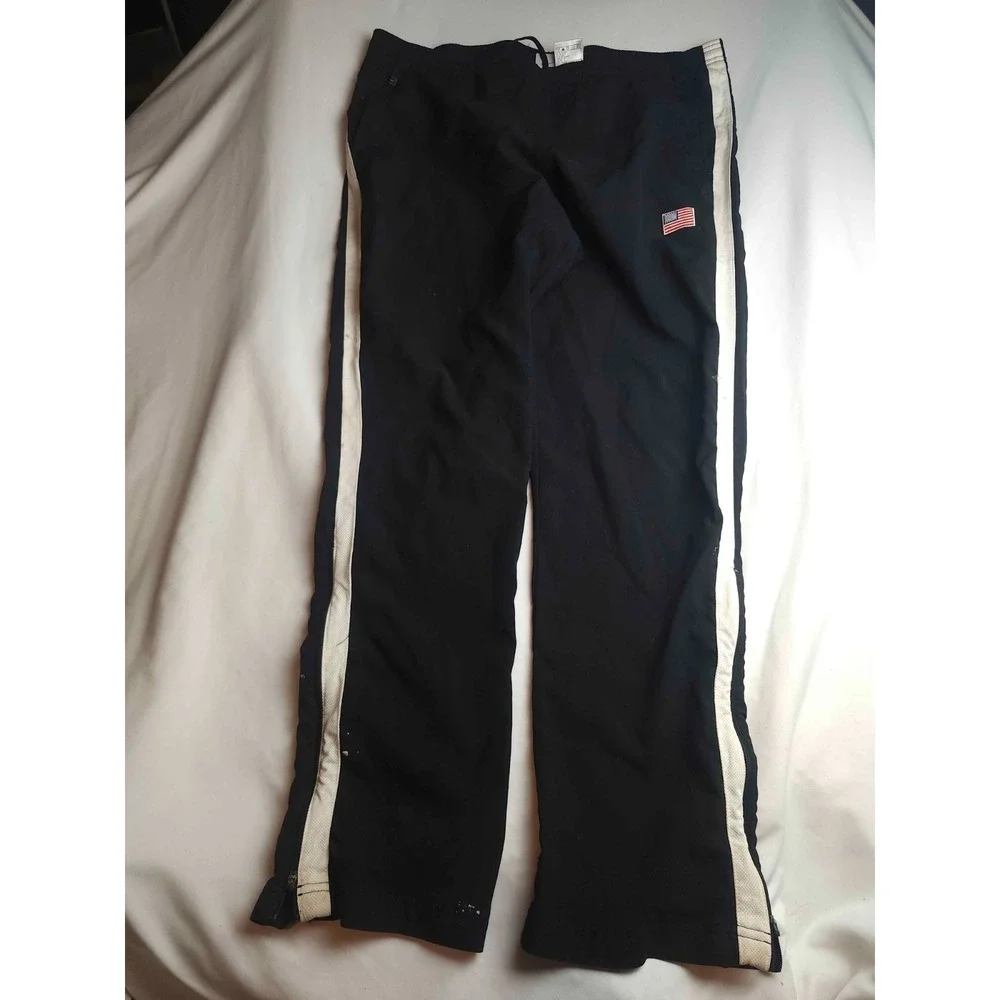 Vintage 90s Y2K Nike Dri Fit Track Pants Mens L Black Striped Sporty Activewear